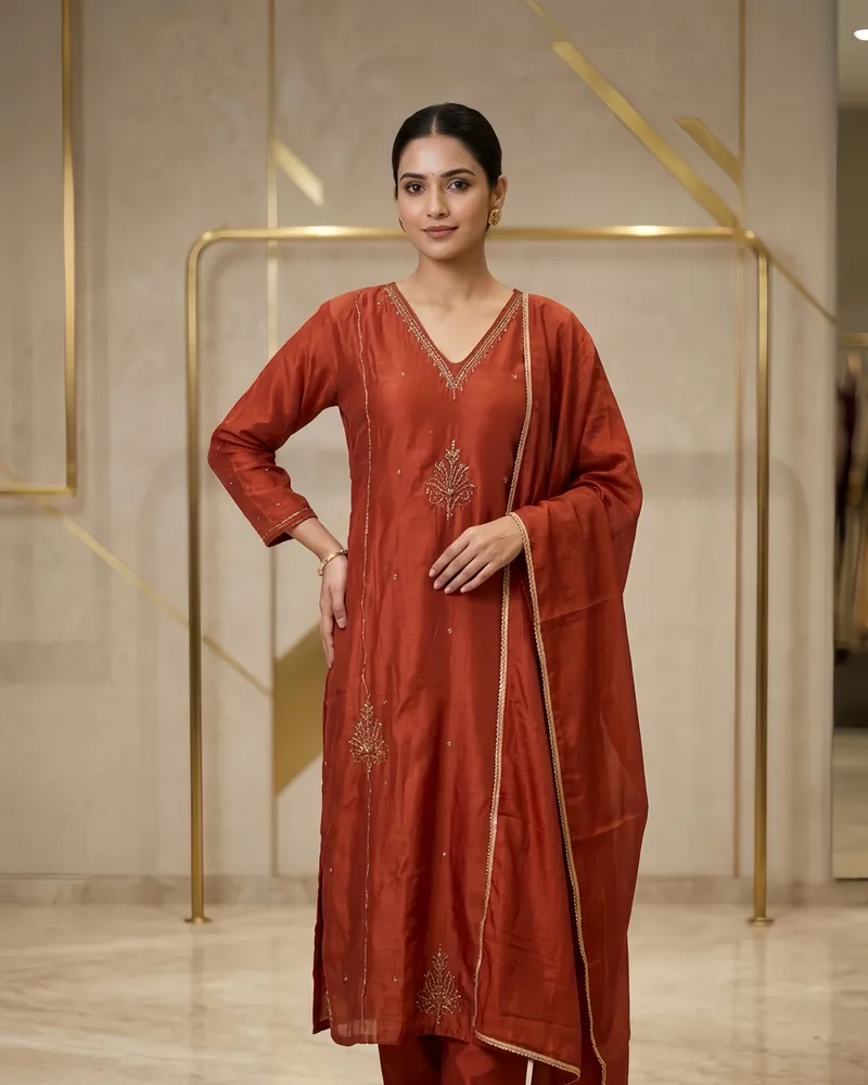 Festive embroidered set